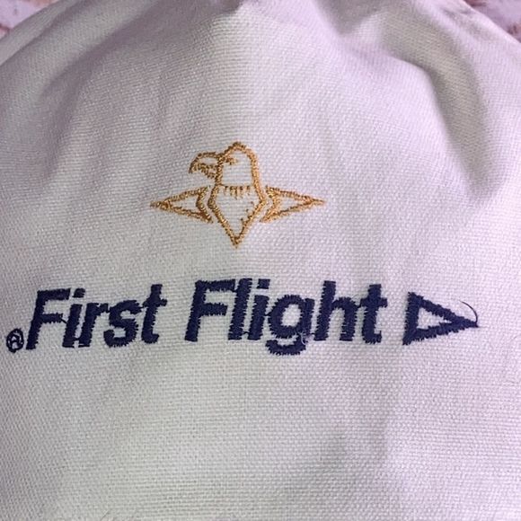 Vintage First Flight White & Yellow Adjustable Hat - Picture 2 of 10